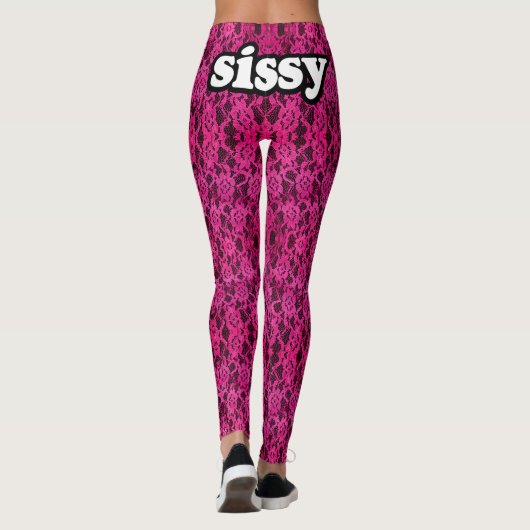Sissy Leggings donkerroze (Achterkant)