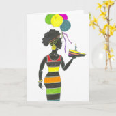 Sista heeft een glaasje taart kaart (Gele Bloem)