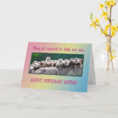 Sister Birthday with otters Kaart (Gele Bloem)