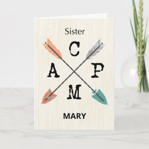 Sister Camp Personaliseer Naam Pijlen Kaart