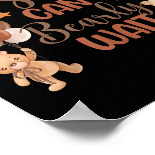 Sister Can Bearly Wait Bear Gender Neutral Boy Bab Poster (Hoek)