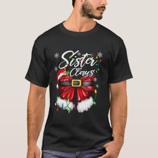 Sister Claus Bestie Koppels Kerstpyjama Kerstmis T-shirt