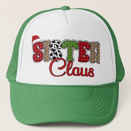 Sister Claus - Kerst Design Trucker Pet (Voorkant)