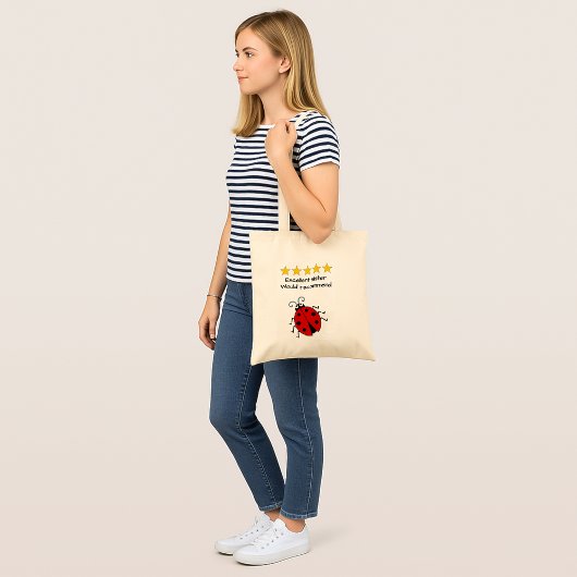 Sister custom text ladybug tote bag