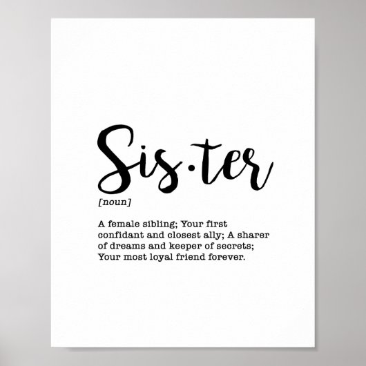 Sister Definition Art Print (Voorkant)