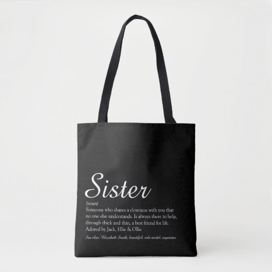 Sister Definition Script Modern Fun Draagtas (Voorkant)