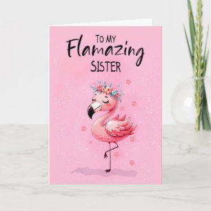 Sister Gezegde Hi met Flamingo Fabulous en Fun Kaart