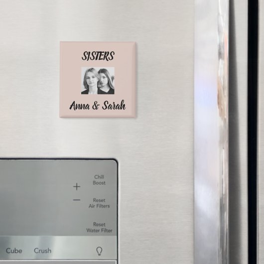 Sister Gift Magnet – Personalized with Names&Photo Magneet (Insitu (Koelkast))