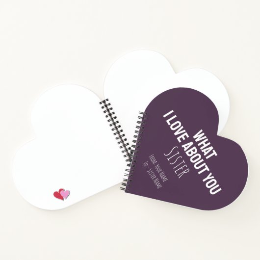 Sister Gifts Modern Simple Keepsake Cute Unique Notitieboek (Binnen)