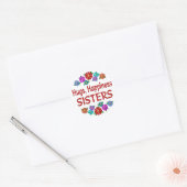 Sister Hugs Ronde Sticker (Envelop)