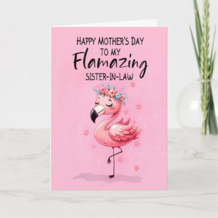 Sister in Law Moederdag met Flamingo Fabulous Kaart