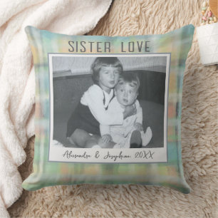 Sister Love foto aandenken op maat gemaakt pastel Kussen