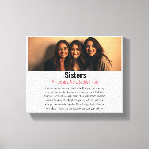 Sister Memorial Definitie Aangepaste Acryl Keepsak Canvas Afdruk