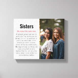 Sister Memorial Definitie Aangepaste Acryl Keepsak Canvas Afdruk