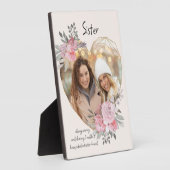Sister Photo Plaque Gold Heart Floral Frame (Côté)