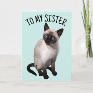 SISTER SIAMESE KAT VERJAARDAG WENSKAART KAART