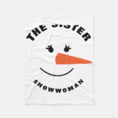 Sister Snowman Face Squad Matching Family Costume Fleece Deken (Voorkant)