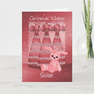 Sister Sparkle Christmas Wenskaart Dusky Pink Feestdagen Kaart