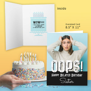 Sister Verlate Verjaardag Foto Kaart