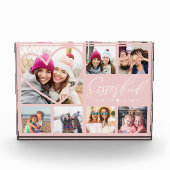 Sisterhood Script BFFs Heart 7 Photo Grid Collage Fotoblokken (Voorkant)