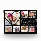 Sisterhood Script BFFs Heart 7 Photo Grid Collage Fotoblokken (Voorkant)