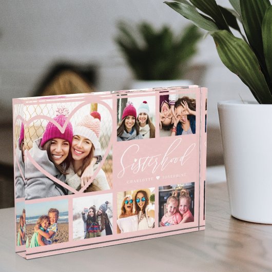 Sisterhood Script BFFs Heart 7 Photo Grid Collage Fotoblokken