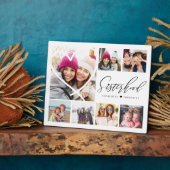 Sisterhood Script BFFs Heart 7 Photo Grid Collage Fotoplaat (Zijkant)