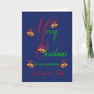 Sisterij en kerstcadeaukaart voor familie feestdagen kaart