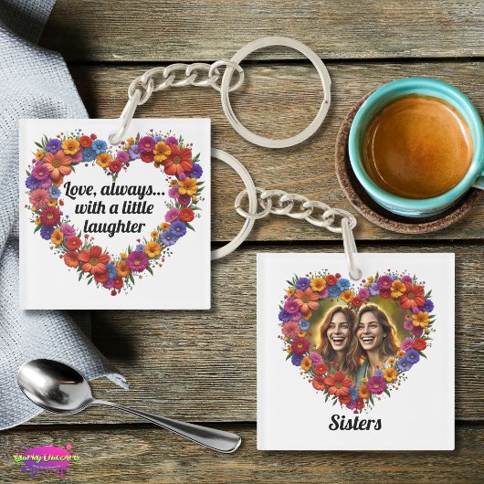 Sisterly Love in Bloom Acrylic Keychain