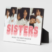 Sisters Best Friends Photo Collage Plaque (Côté)