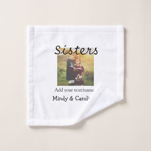 Sisters besties BFF ajouter nom de la photo nom fa (Gant de toilette)