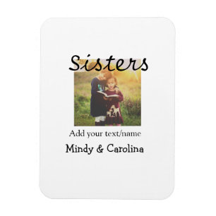 Sisters besties BFF voeg foto naam familie toe Magneet