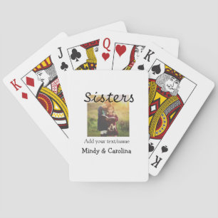 Sisters besties BFF voeg foto naam familie toe Pokerkaarten
