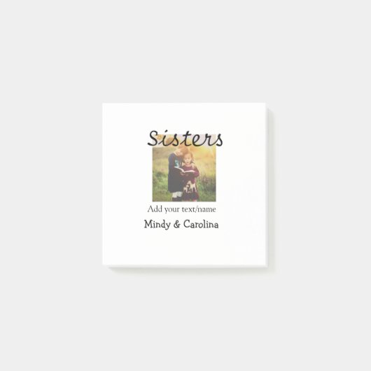 Sisters besties BFF voeg foto naam familie toe Post-it® Notes (Voorkant)