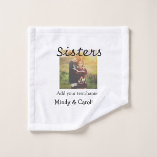 Sisters besties BFF voeg foto naam familie toe Washandje