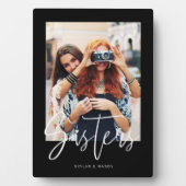 Sisters Brush Script Moderne foto-indeling zwart Fotoplaat (voorkant)
