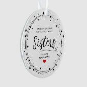 Sisters Connected At Heart Photo Keepsake White Ornament (voorkant)