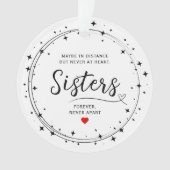 Sisters Connected At Heart Photo Keepsake White Ornament (voorkant)