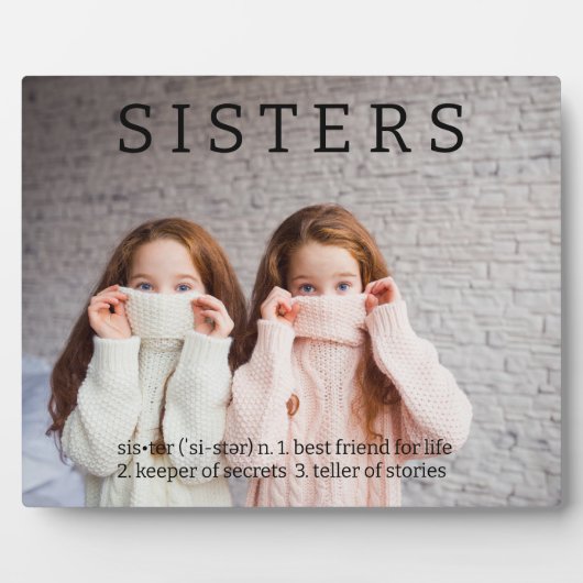 Sisters Dictionary Definitie Fun Fotoplaat (Voorkant)