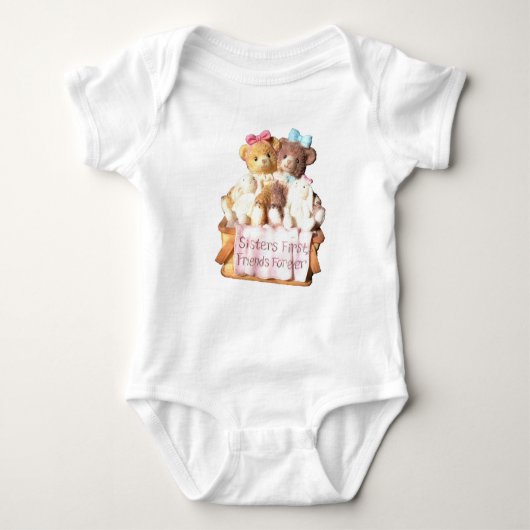 Sisters First Friends Forever Beren and Bunnys Romper (Voorkant)