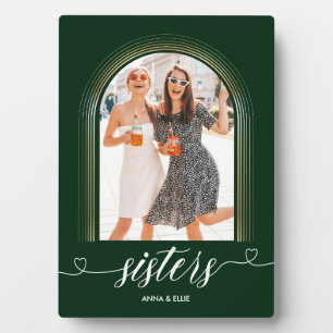 Sisters Gift Personalized Gold Green Custom Text Fotoplaat