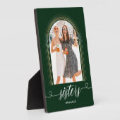 Sisters Gift Personalized Gold Green Custom Text Fotoplaat (Zijkant)