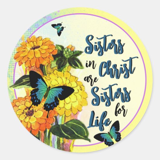Sisters in Christus Ronde Sticker (Voorkant)