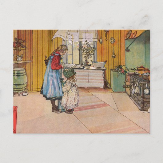 Sisters - Koket av Carl Larsson Briefkaart (Voorkant)