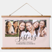 Sisters Photo Collage Bois Taché Tapisserie murale (Devant)