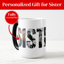Sisters Photo Collage Color Morphing Mug
