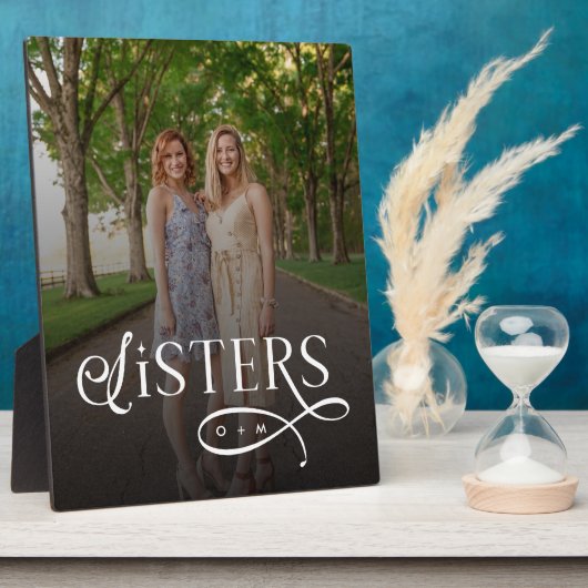Sisters Photo Personalized Monogram Fotoplaat (Zijkant)