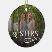 Sisters Photo Personalized Monogram Keramisch Ornament (Links)