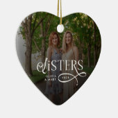 Sisters Photo Personalized Name Gifts Keramisch Ornament (Rechts)