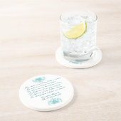 Sisters Poem van Christina Rosetti in Blue Ink Zandsteen Onderzetter (Zijkant)